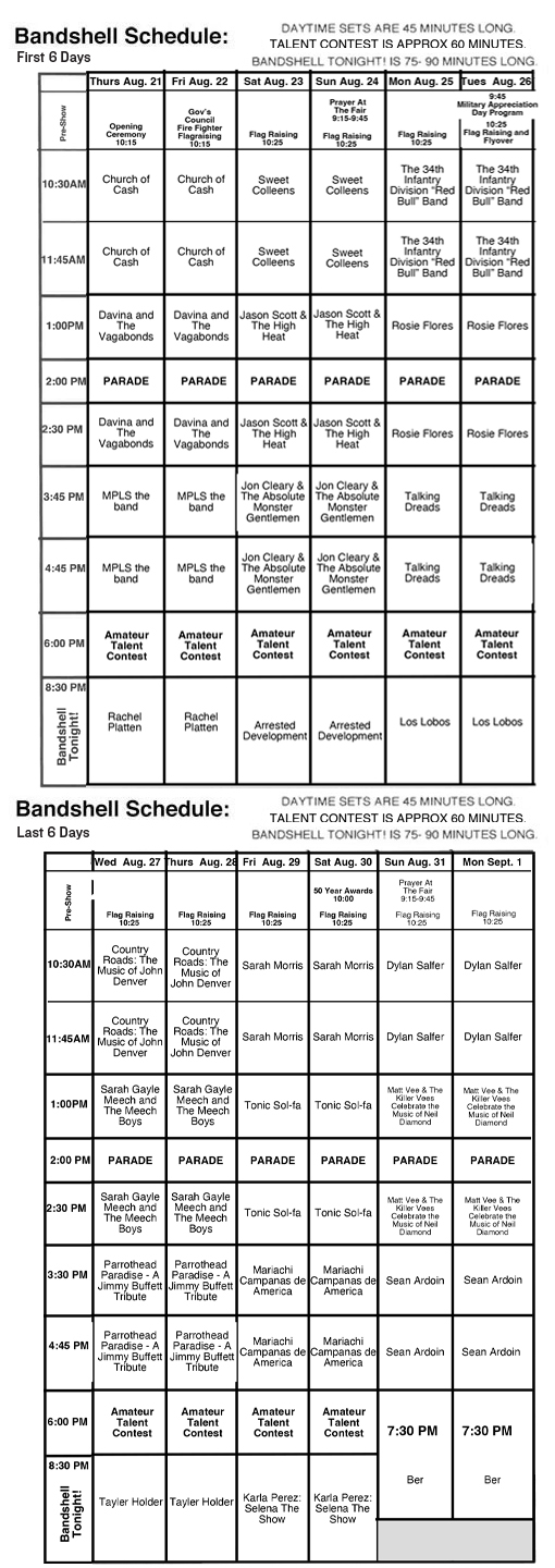 2024 Bandshell Schedule