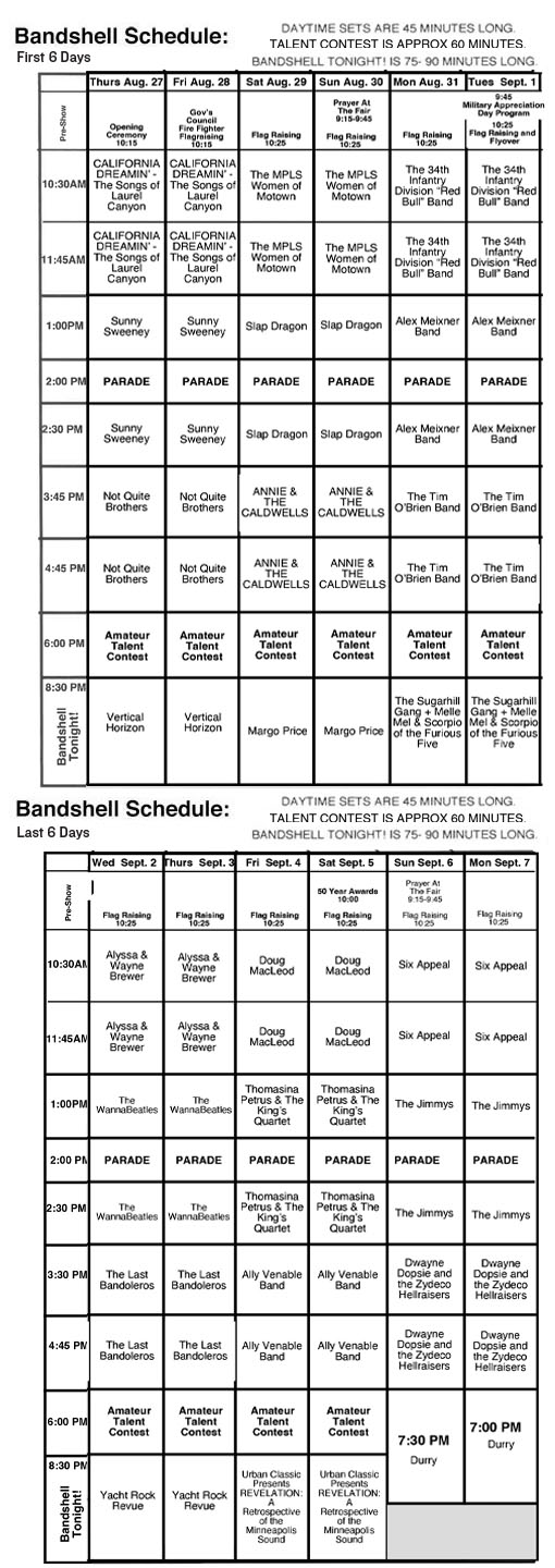 2026 Bandshell Schedule